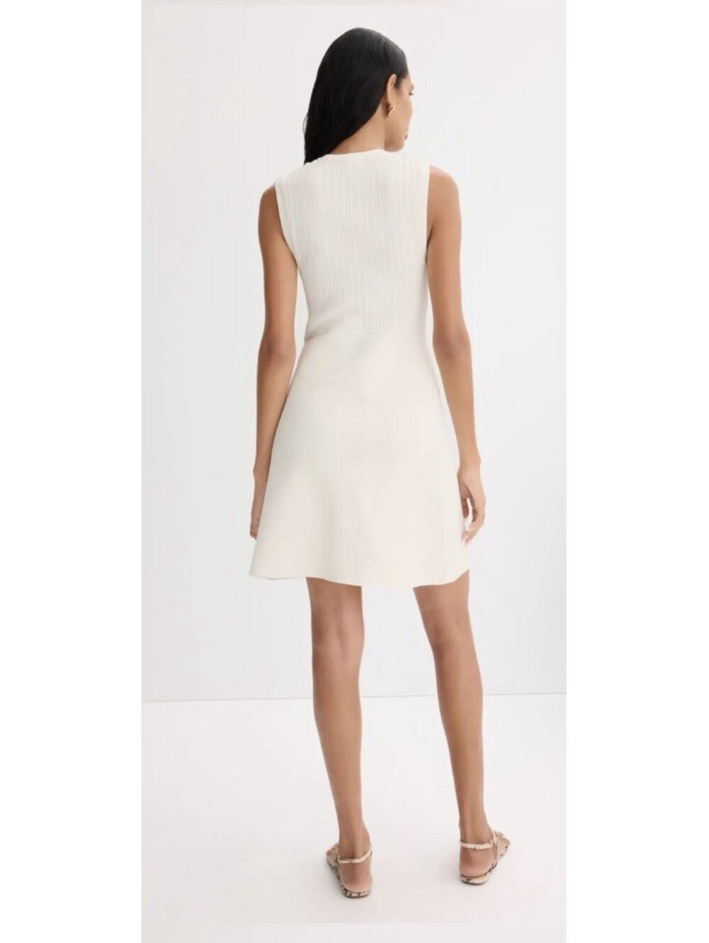Sandro White Rib Knit Mini Dress Small/medium SUCH A BEAUTY $293 - Picture 3 of 14